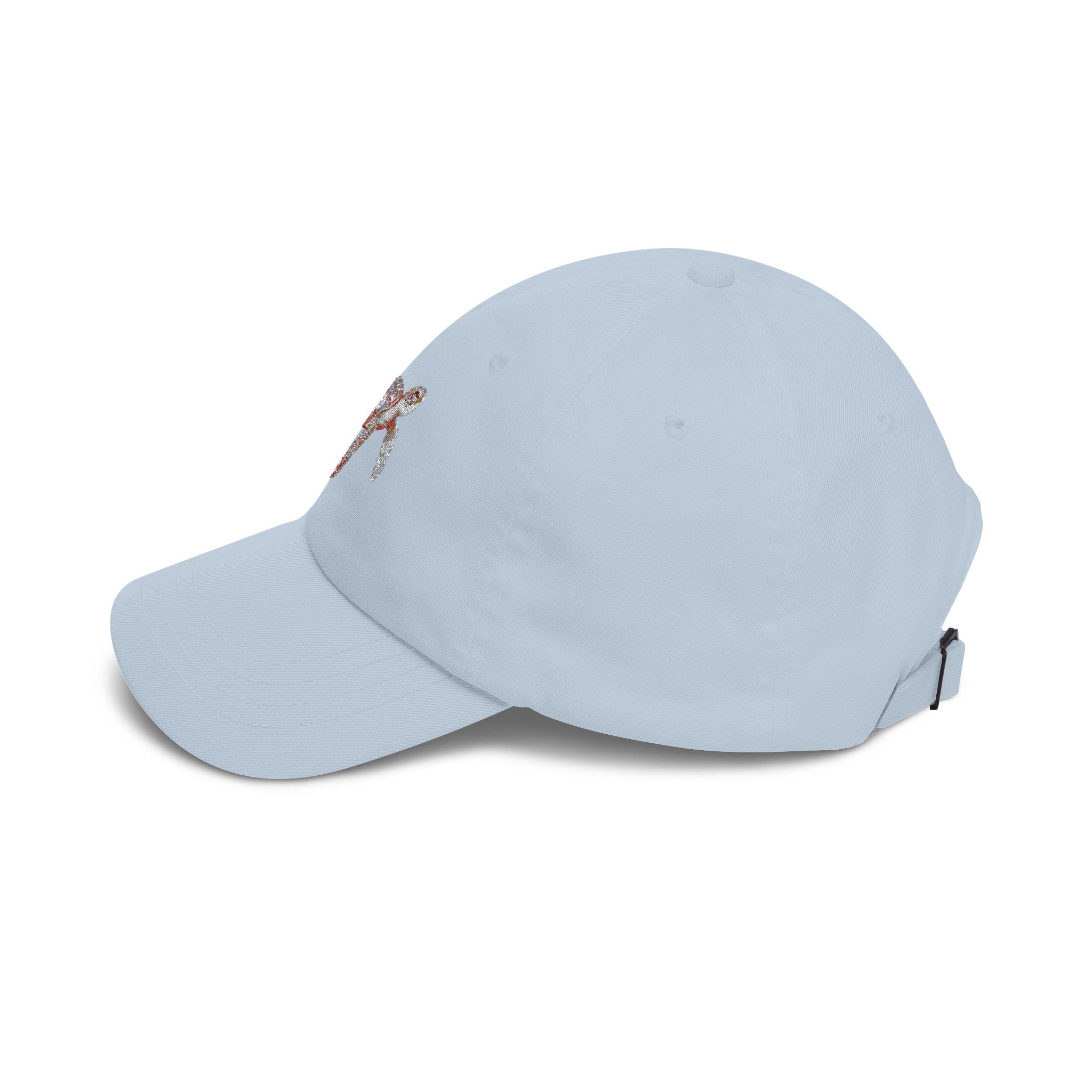 Dad Cap with Floral Sea Turtle Embroidery — Casual Beach Baseball Hat