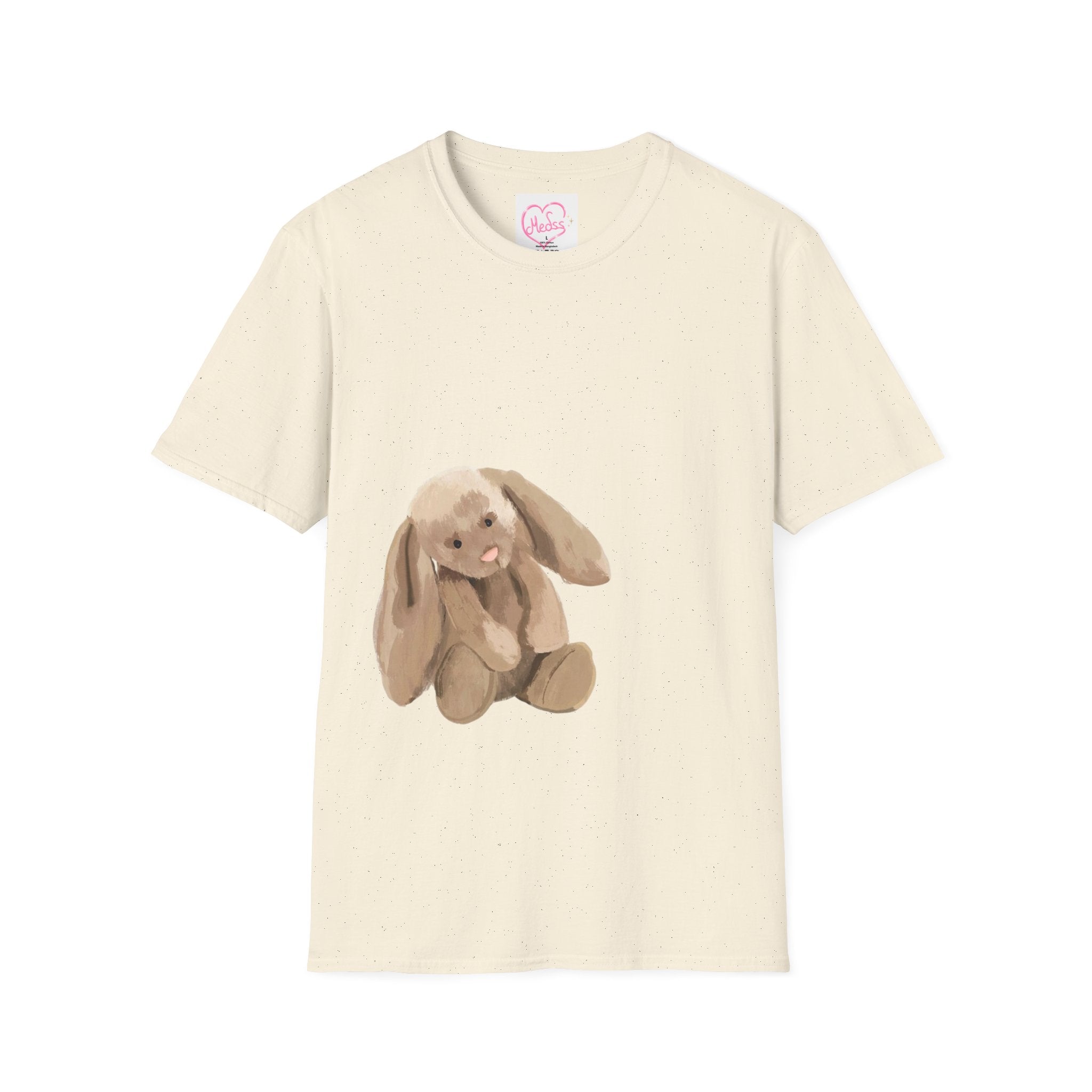 Bunny Plush Graphic T-Shirt — Soft Beige Bunny Tee