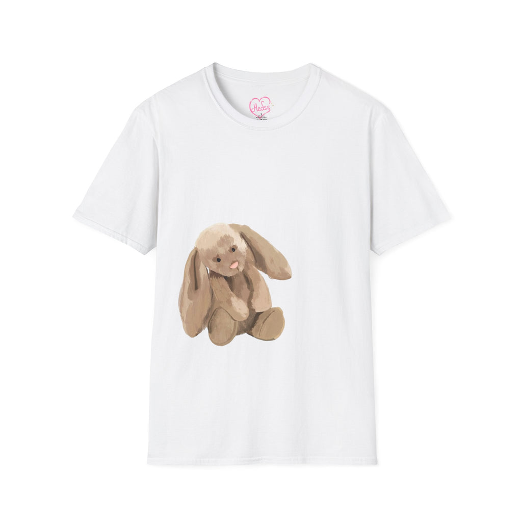 Bunny Plush Graphic T-Shirt — Soft Beige Bunny Tee