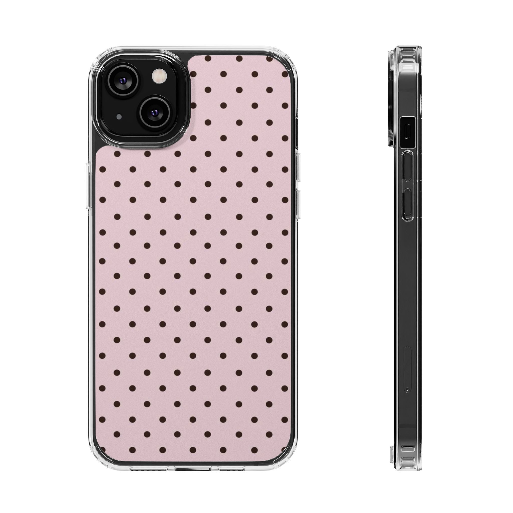 Pink Polka Dot Magnetic Clear Phone Case — Impact-Resistant iPhone Cover