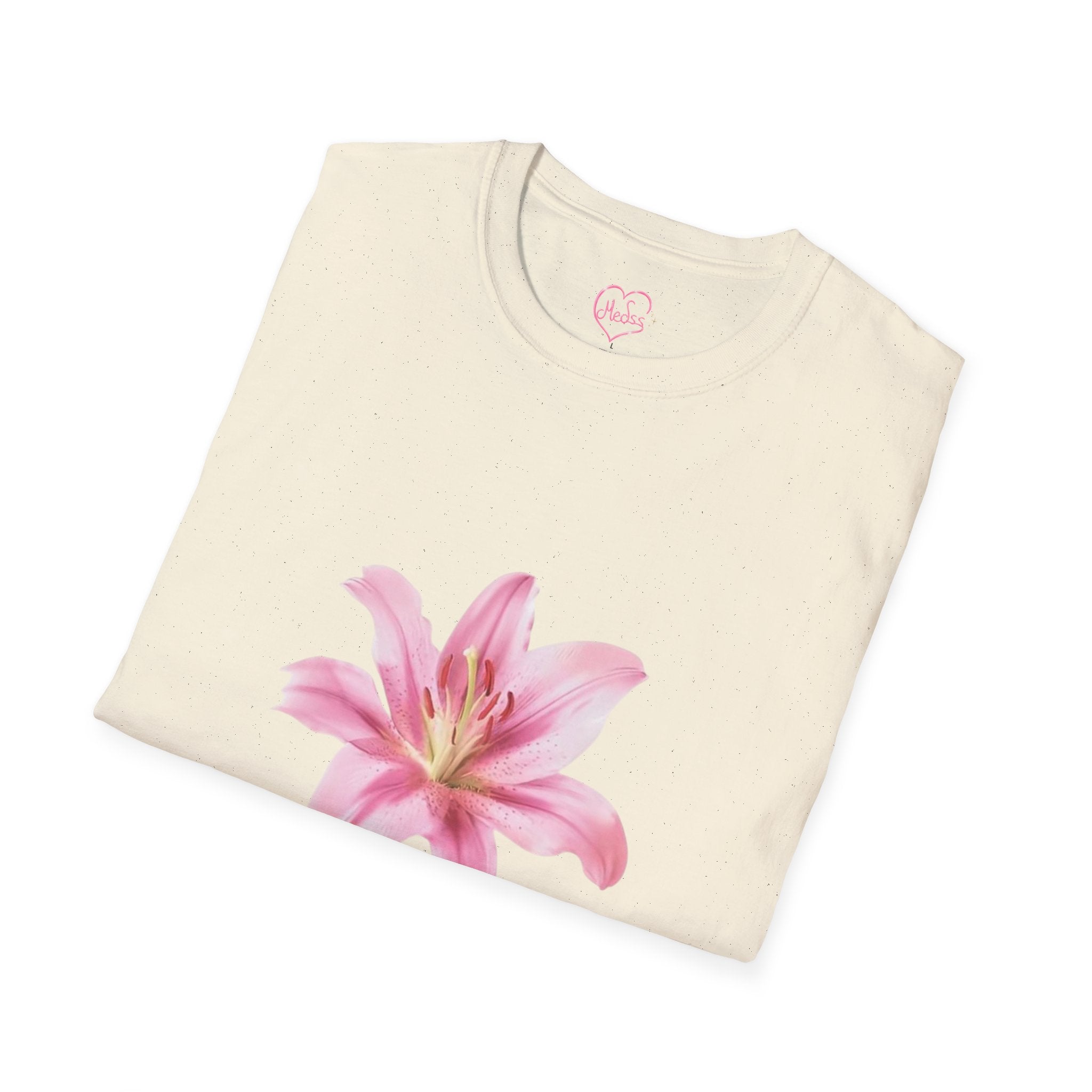 Pink Lily and Lip Print T-Shirt | Floral Kiss Graphic Tee