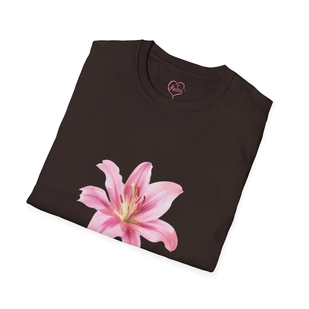 Pink Lily and Lip Print T-Shirt | Floral Kiss Graphic Tee