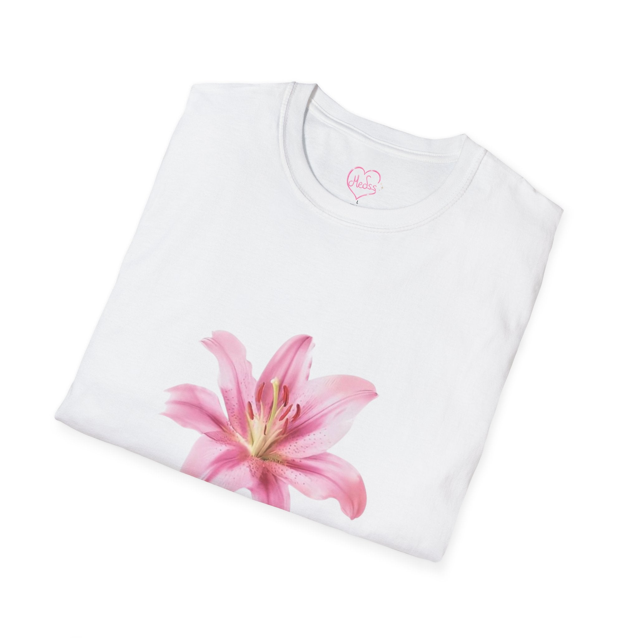 Pink Lily and Lip Print T-Shirt | Floral Kiss Graphic Tee