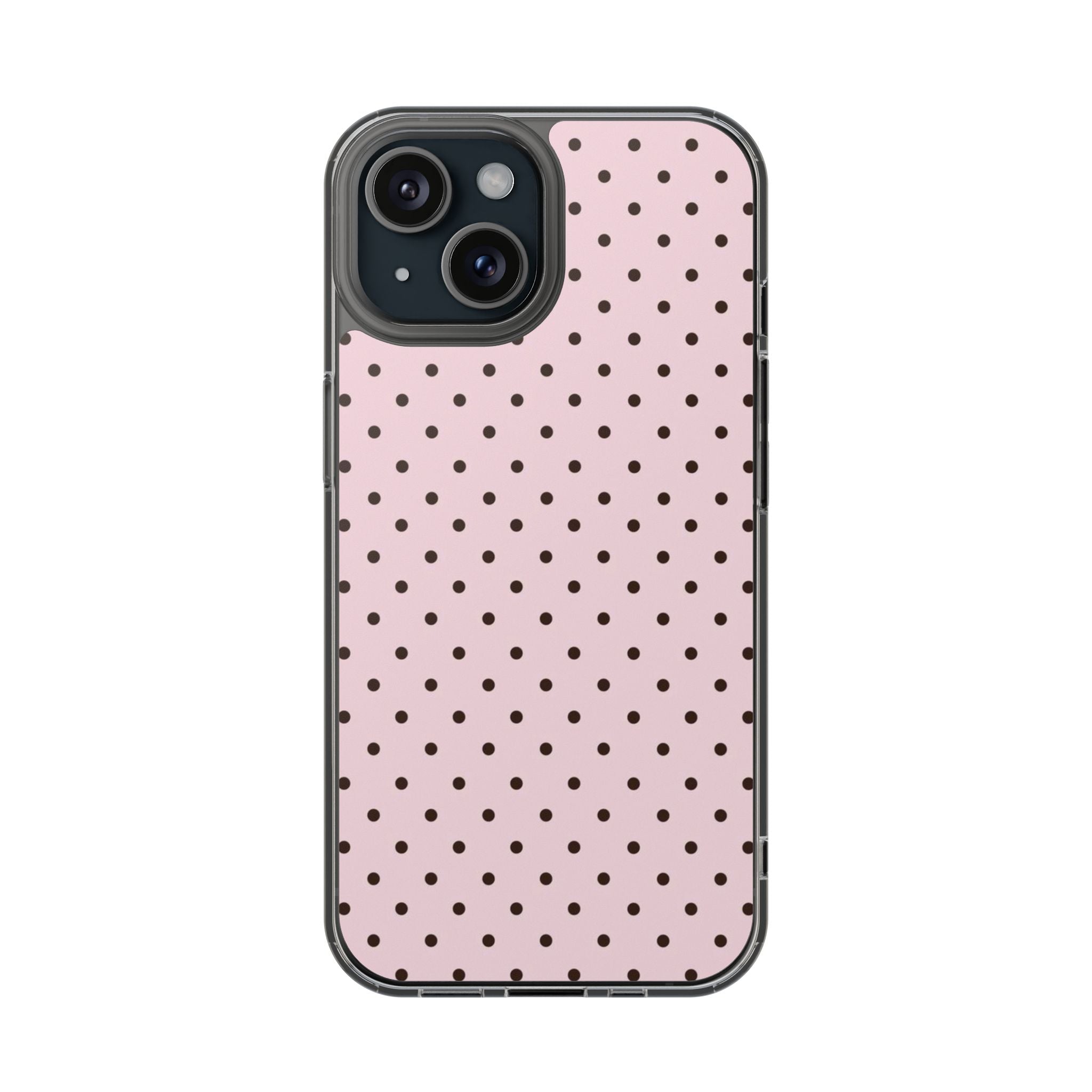 Pink Polka Dot Magnetic Clear Phone Case — Impact-Resistant iPhone Cover