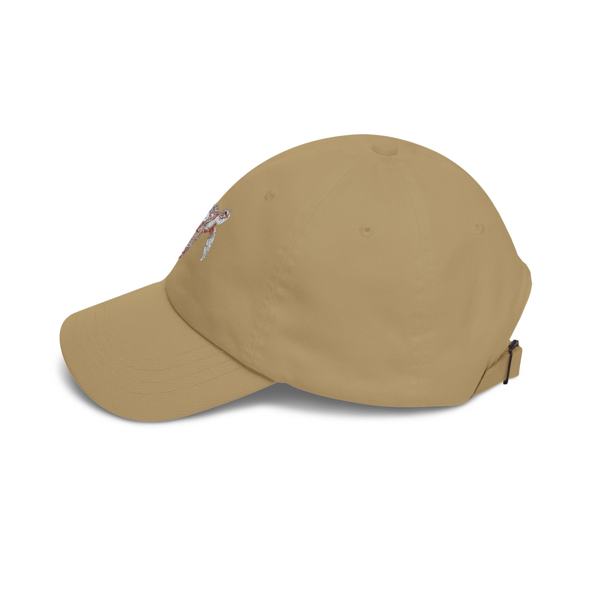 Dad Cap with Floral Sea Turtle Embroidery — Casual Beach Baseball Hat
