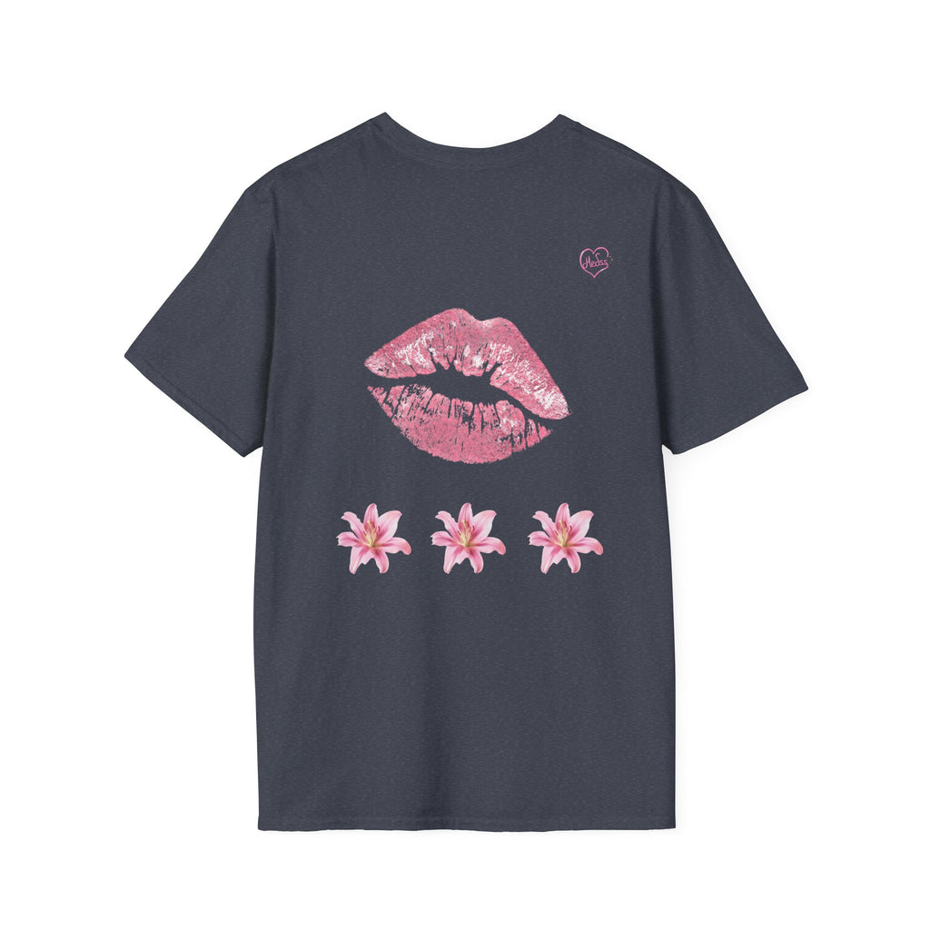 Pink Lily and Lip Print T-Shirt | Floral Kiss Graphic Tee