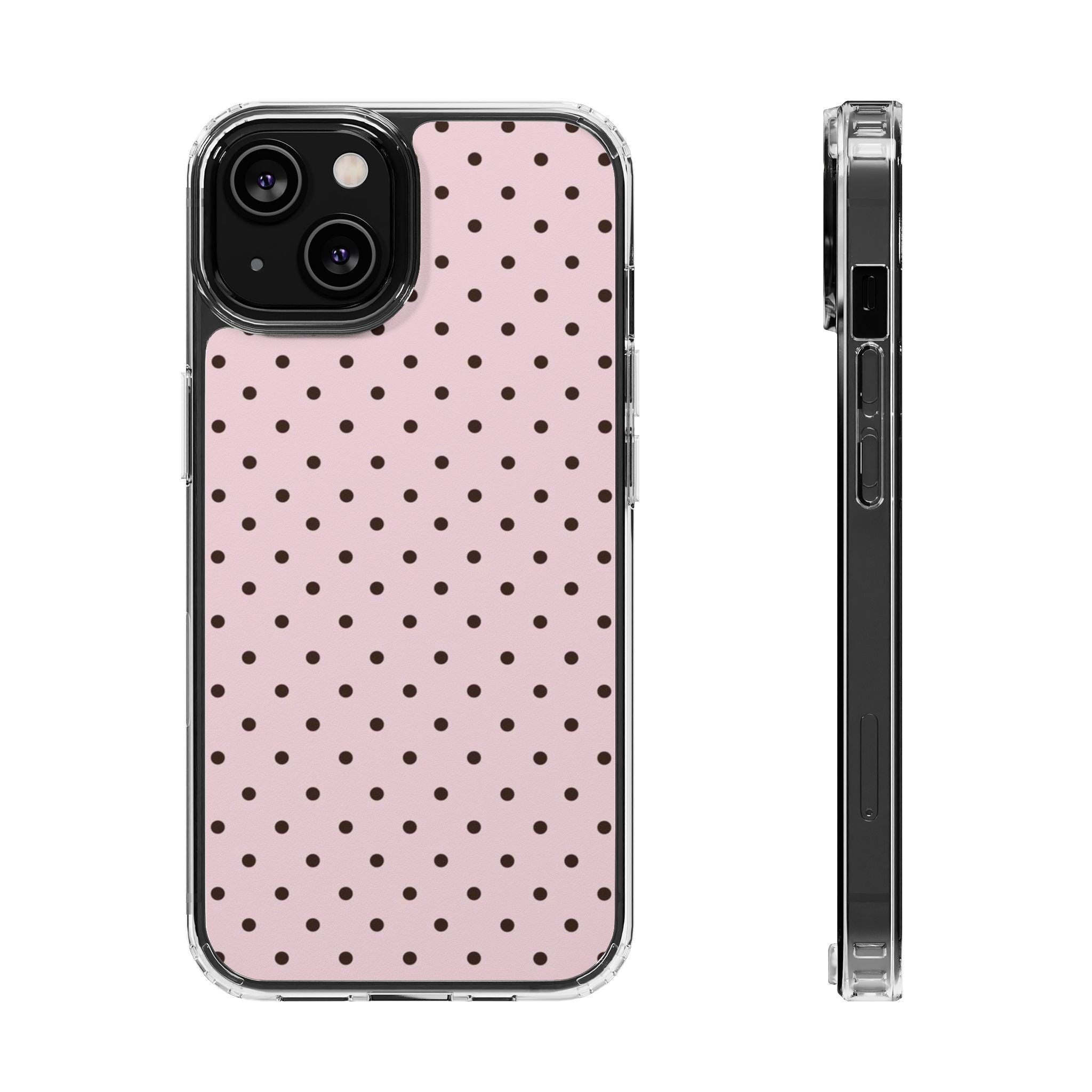 Pink Polka Dot Magnetic Clear Phone Case — Impact-Resistant iPhone Cover