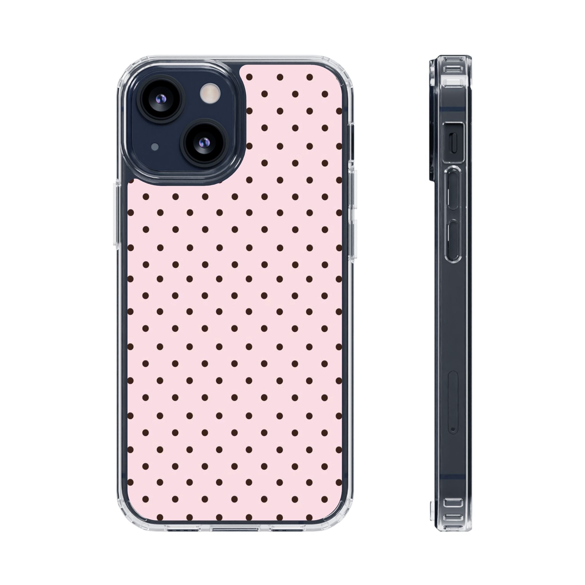 Pink Polka Dot Magnetic Clear Phone Case — Impact-Resistant iPhone Cover