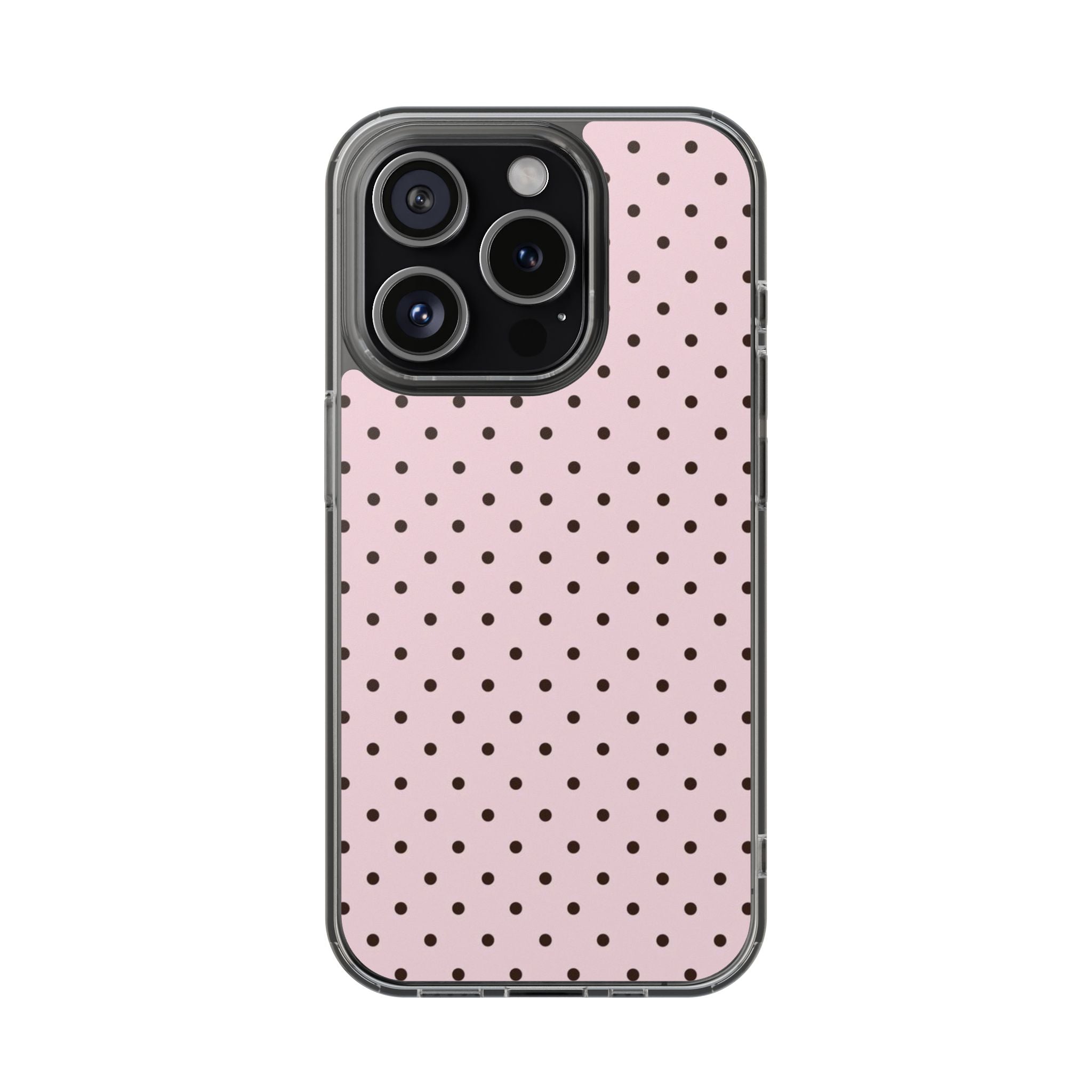 Pink Polka Dot Magnetic Clear Phone Case — Impact-Resistant iPhone Cover