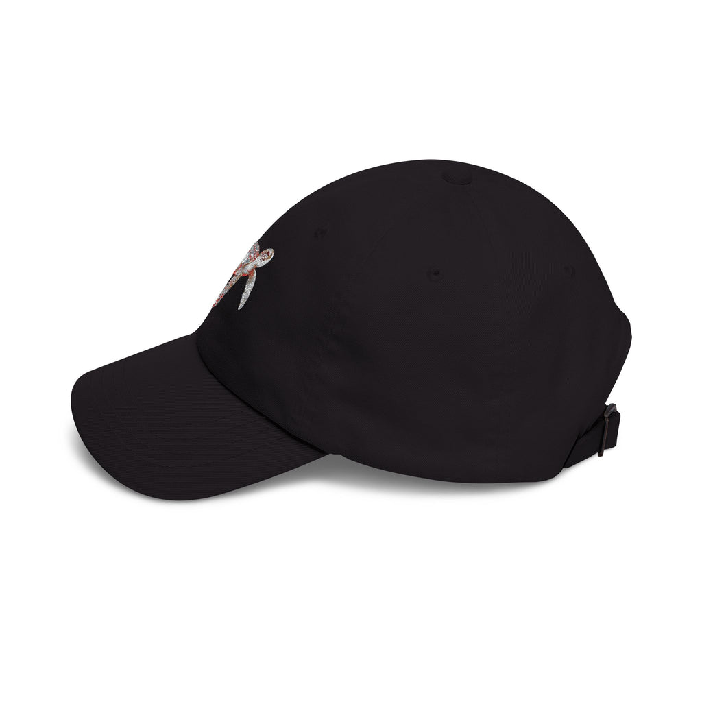 Dad Cap with Floral Sea Turtle Embroidery — Casual Beach Baseball Hat