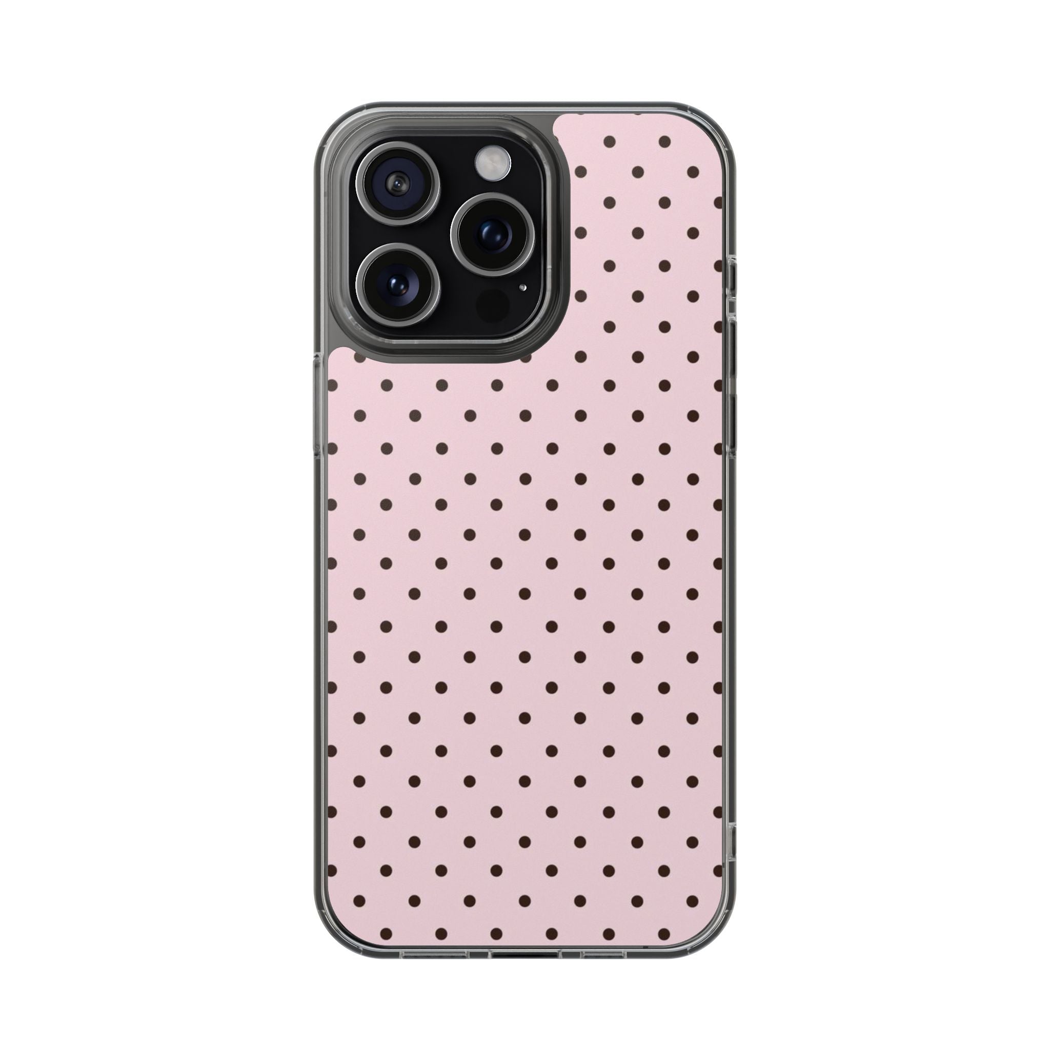 Pink Polka Dot Magnetic Clear Phone Case — Impact-Resistant iPhone Cover