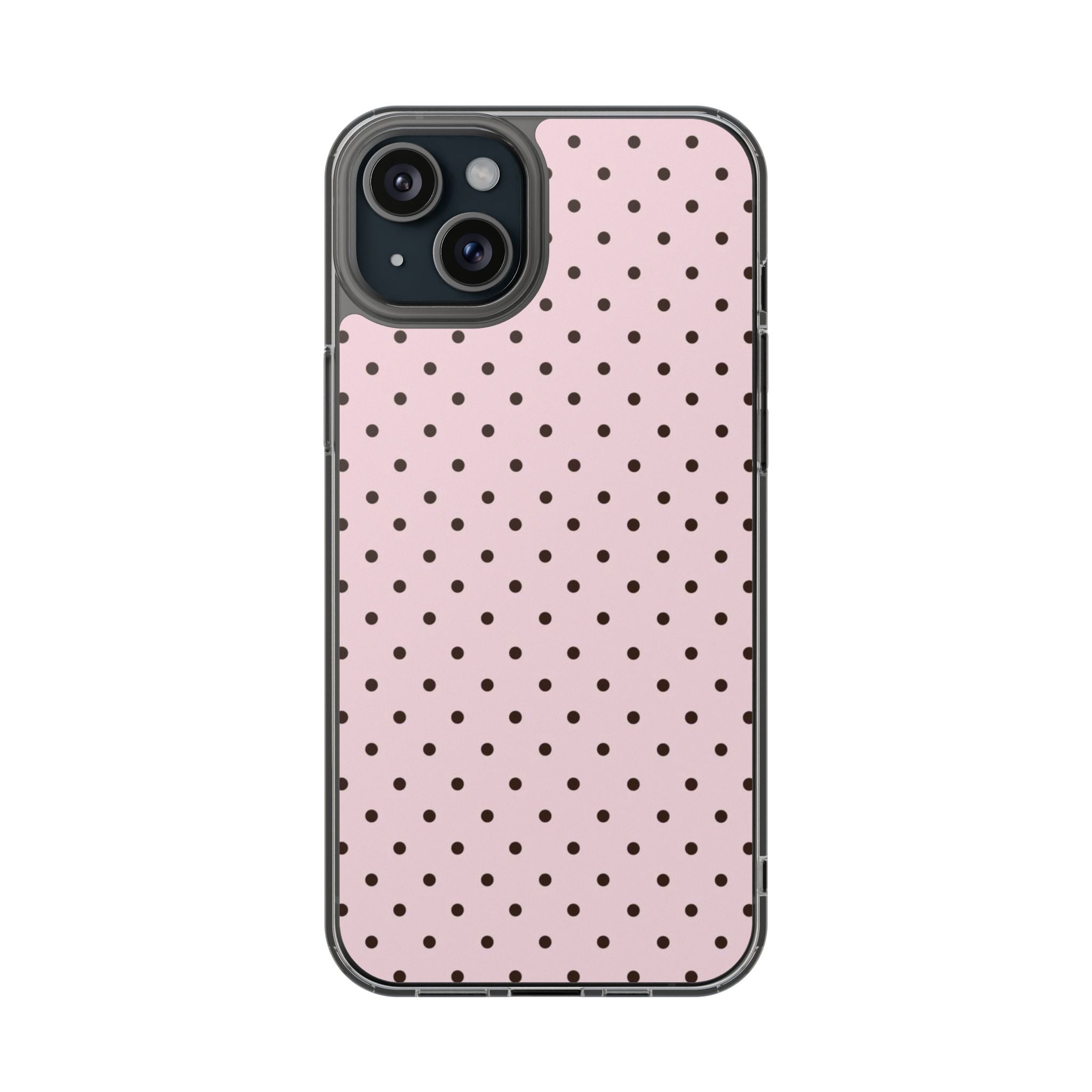 Pink Polka Dot Magnetic Clear Phone Case — Impact-Resistant iPhone Cover