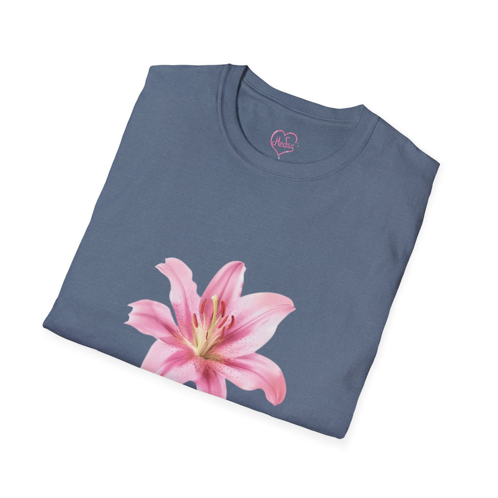 Pink Lily and Lip Print T-Shirt | Floral Kiss Graphic Tee