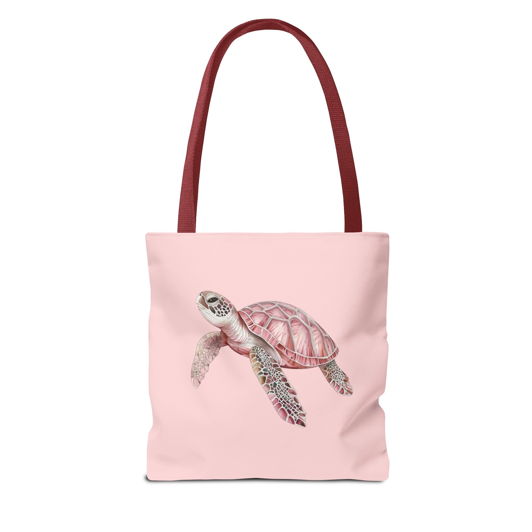 Pink Sea Turtle Tote Bag | Watercolor Marine Life Canvas Tote