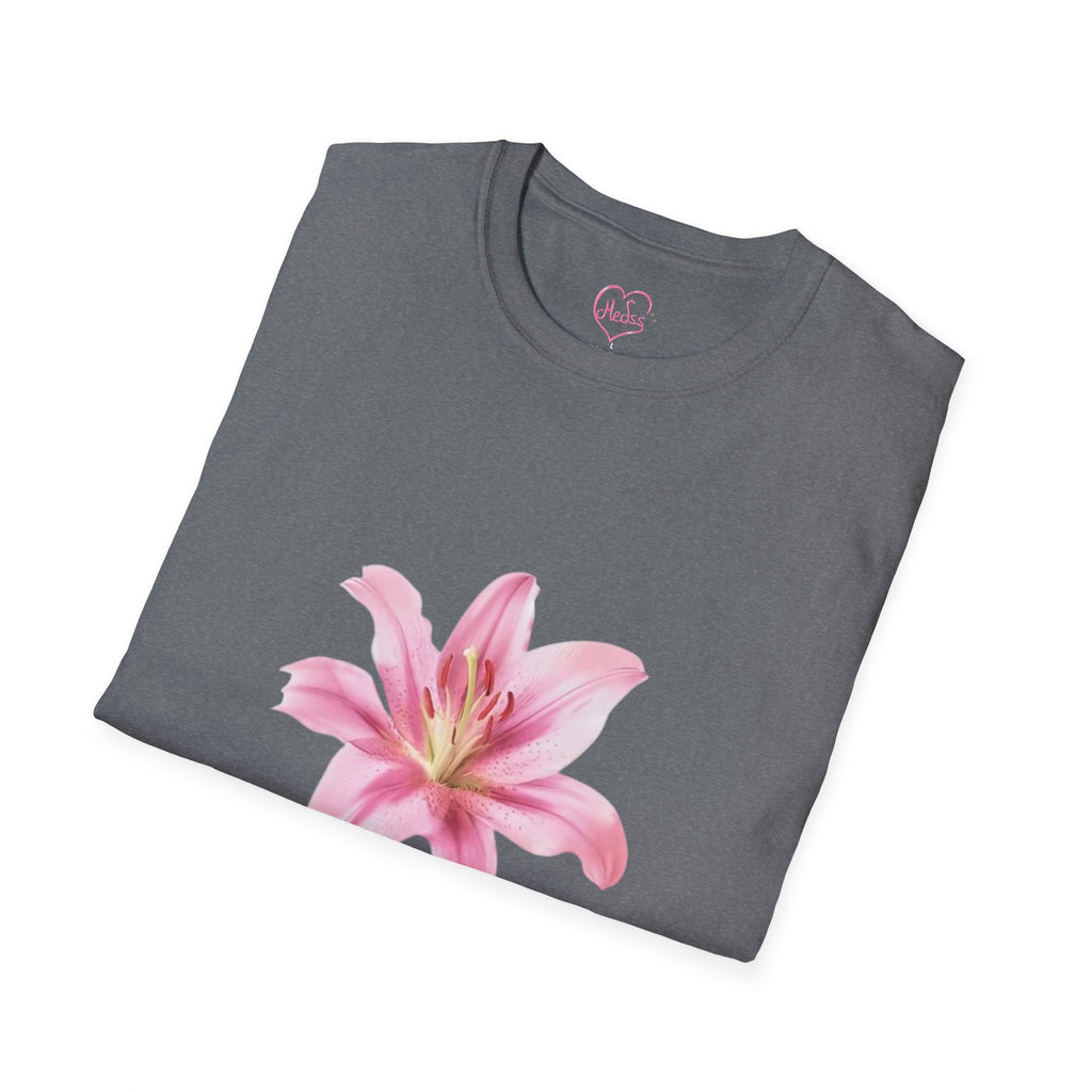 Pink Lily and Lip Print T-Shirt | Floral Kiss Graphic Tee