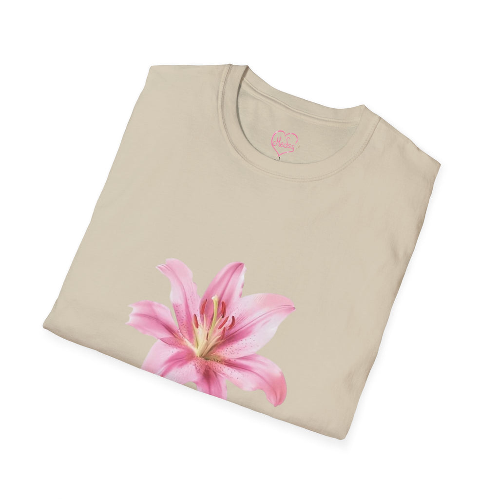 Pink Lily and Lip Print T-Shirt | Floral Kiss Graphic Tee