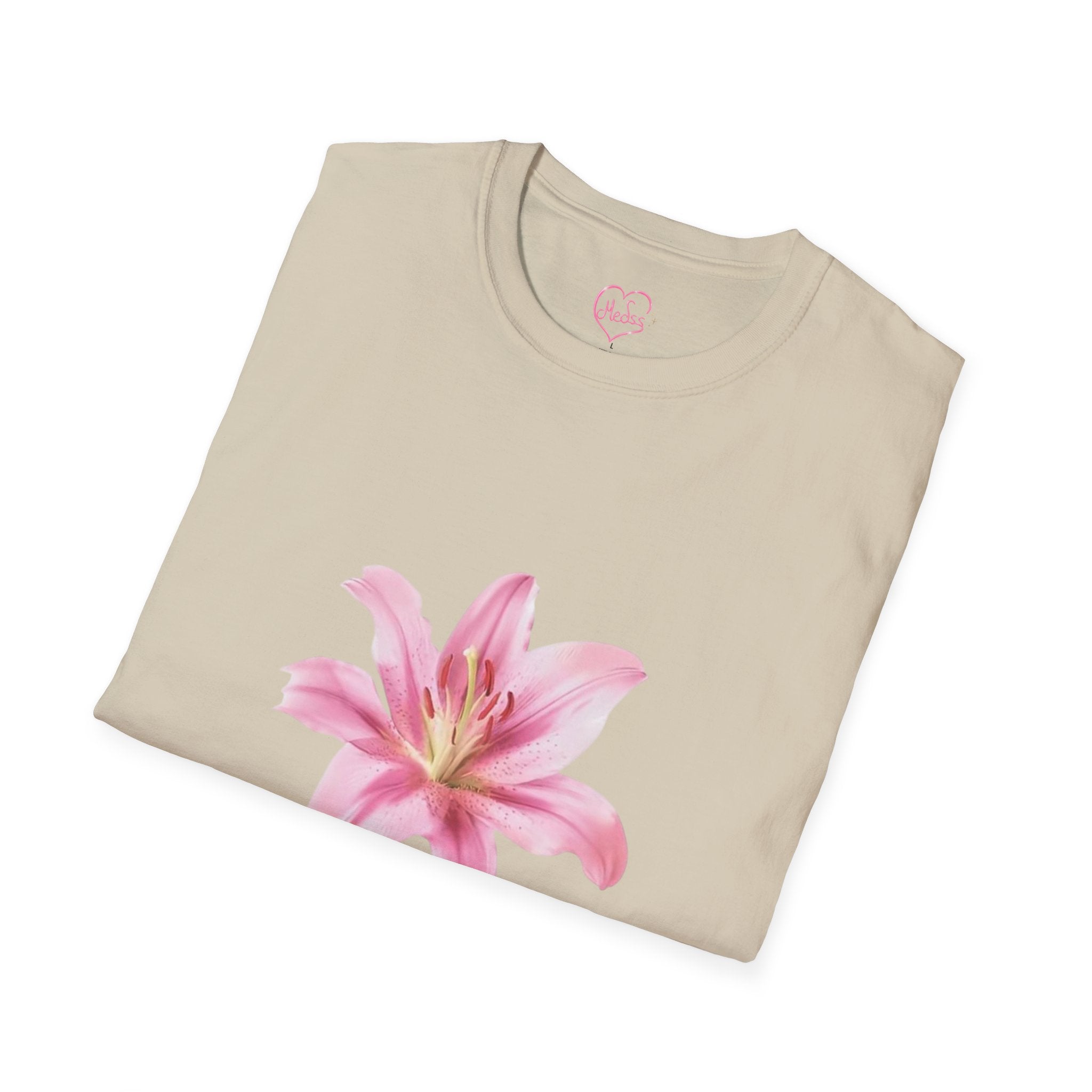 Pink Lily and Lip Print T-Shirt | Floral Kiss Graphic Tee