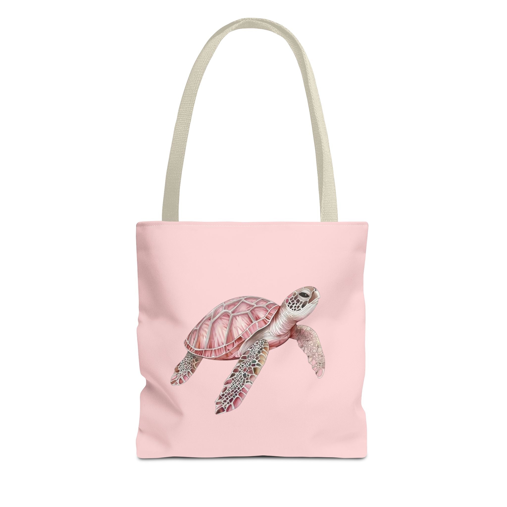 Pink Sea Turtle Tote Bag | Watercolor Marine Life Canvas Tote
