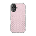 Pink Polka Dot Magnetic Clear Phone Case — Impact-Resistant iPhone Cover