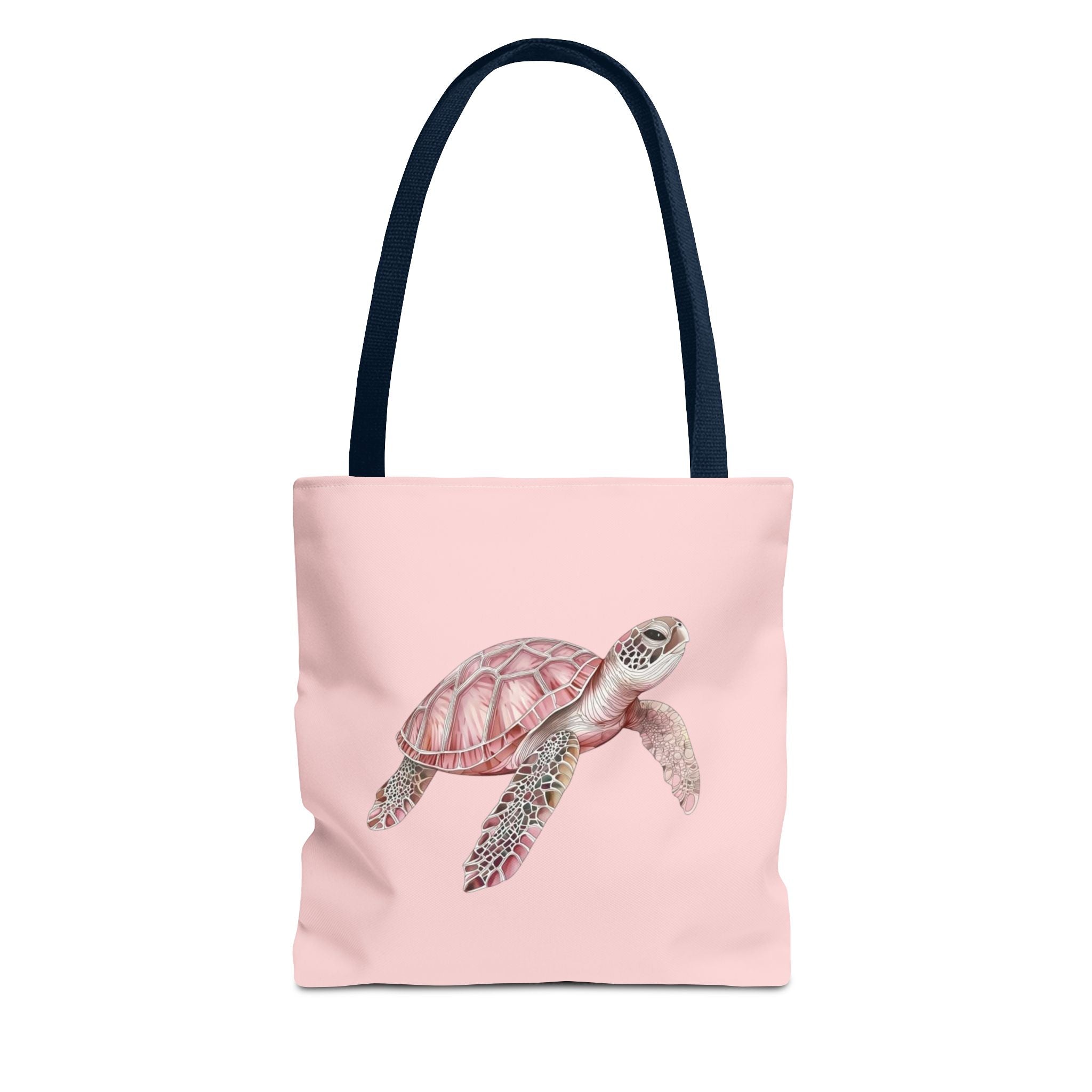 Pink Sea Turtle Tote Bag | Watercolor Marine Life Canvas Tote