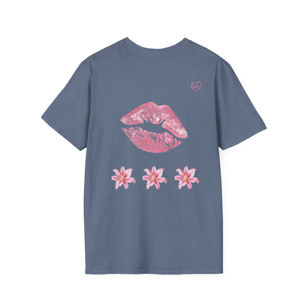 Pink Lily and Lip Print T-Shirt | Floral Kiss Graphic Tee