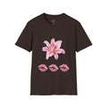Pink Lily and Lip Print T-Shirt | Floral Kiss Graphic Tee