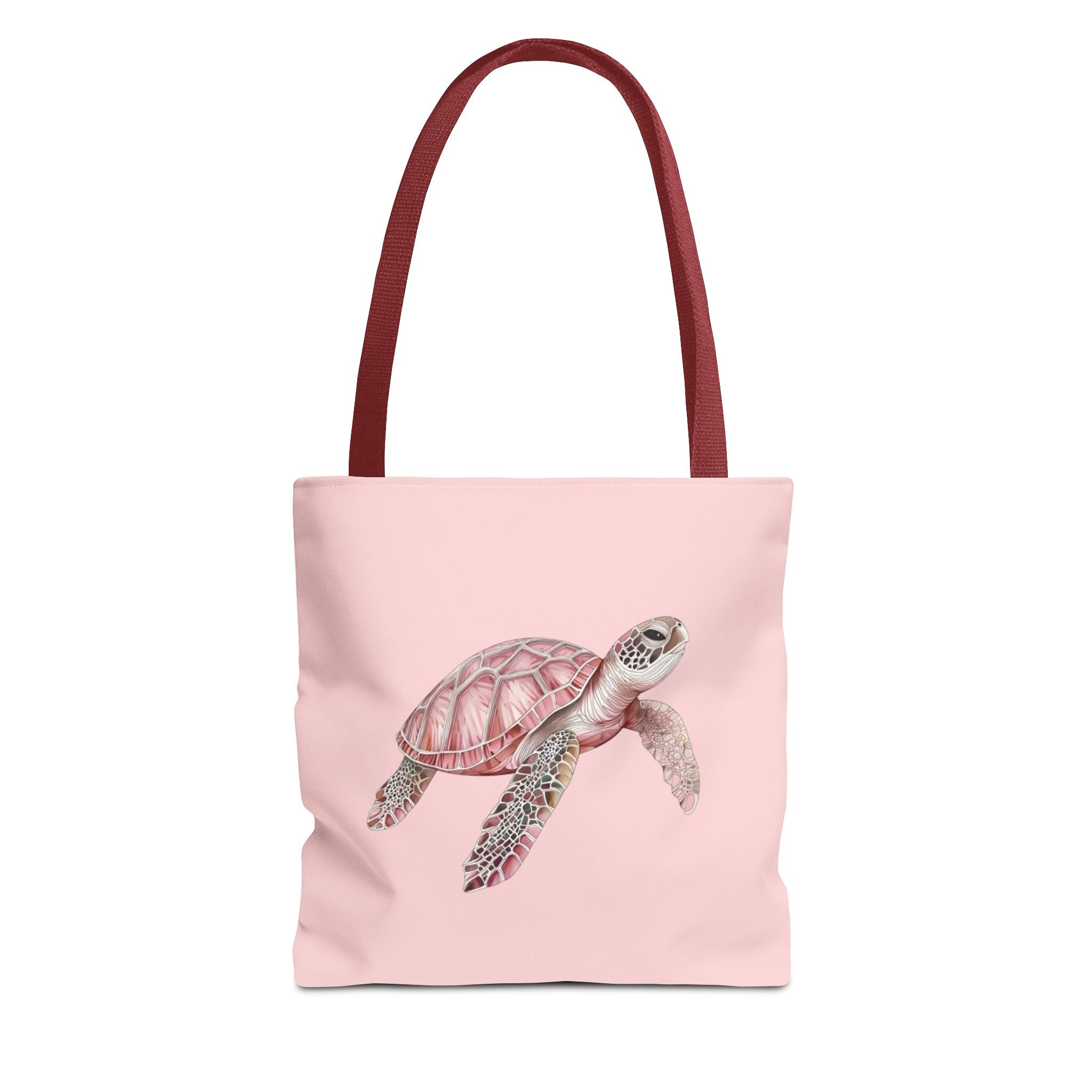 Pink Sea Turtle Tote Bag | Watercolor Marine Life Canvas Tote